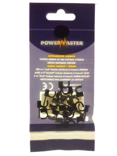 Picture of Powermaster 7mm Black Cable Clips 1754-16