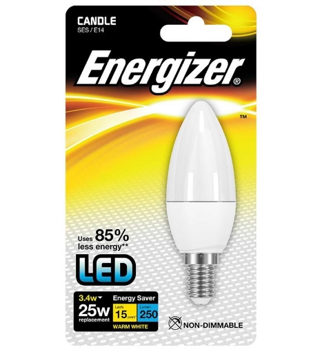 Picture of Energizer Led Candle Light Bulb 3.4W E14 250Lm Warm White 25W