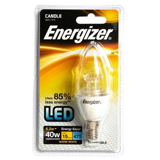 Picture of Energizer Led Candle Light Bulb 6.2W E14 Clear Dimmable 470Lm 40W
