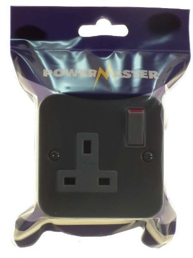 Picture of Powermaster 1 Gang Switched Metal Clad Socket 1798-02