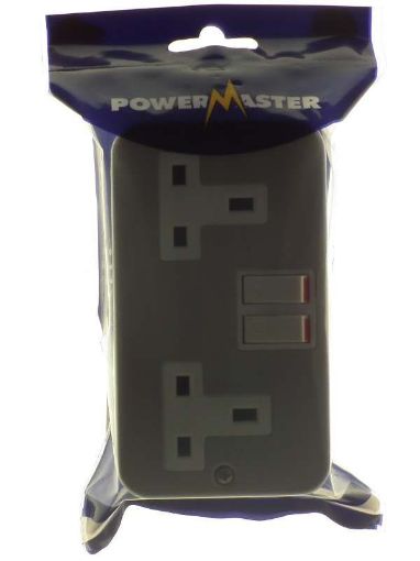 Picture of Powemaster 2 Gang Switched Metal Clad Socket 1798-04
