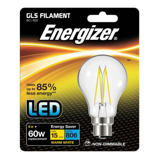 Picture of Energizer 6.2W 60W B22 Clear Led Gls 806Lm 1810-16
