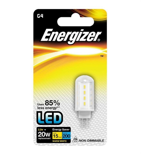 Picture of Energizer 2.2W 20W G4 Led Light Bulb 130Lm