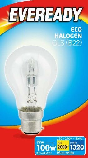 Picture of Eveready 77W (100W) B22 Halogen Gls Lamp  1820-40
