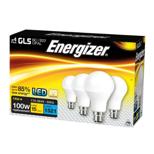 Picture of Energizer 15W 100W B22 Led Light Bulbs Gls 1500 Lumens 4 Pack