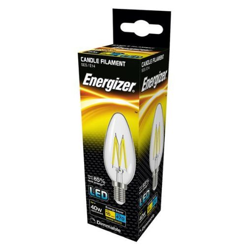Picture of Energizer 5W 40W E14 Led Candle Light Bulb Filament Dimmable 470 Lumens