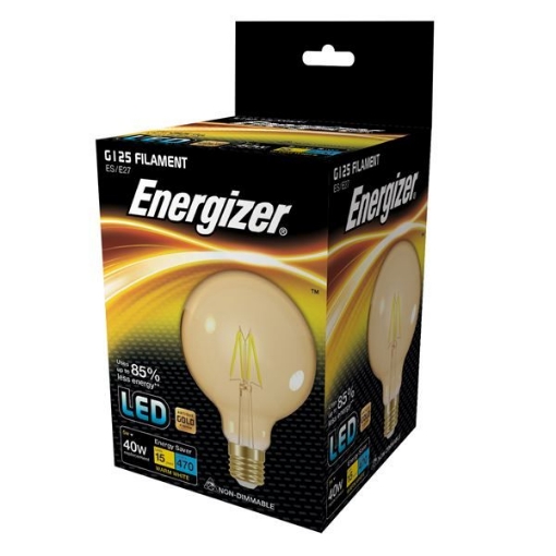 Picture of Energizer 5W 40W E27 Led Light Bulb Gold Filamen Giant Globe