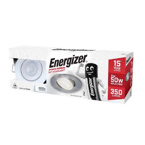Picture of Energizer 5W Led 3 Pack Gimbal Tilt Downlight White Cool White