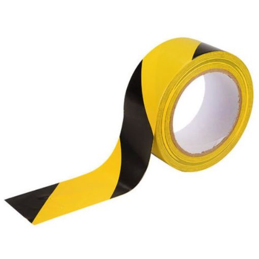 Picture of Rhino Black & Yellow Hazard Tape 50mm x 33mtr