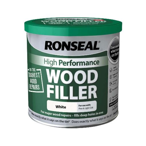 Picture of Ronseal Paint High Performance Wood Filler White 550Gm