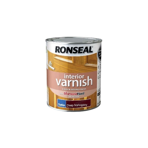 Picture of Ronseal Paint Interior Varnish Satin Dark Mahogany 750ml