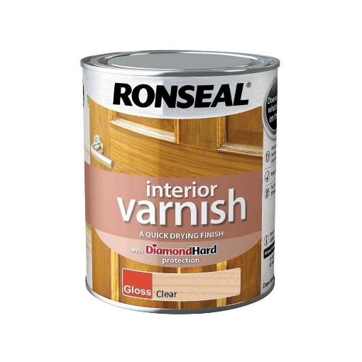 Picture of Ronseal Paint Interior Varnish Gloss Clear 750ml