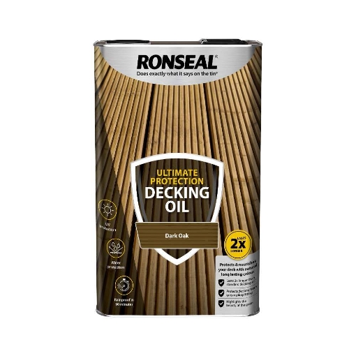 Picture of Ronseal Paint Ultimate Decking Oil Dark Oak 5Lt