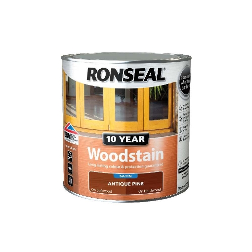 Picture of Ronseal Paint 10 Year Woodstain Antique Pine 750ml