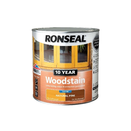 Picture of Ronseal Paint 10 Year Woodstain Natural Pine 750ml