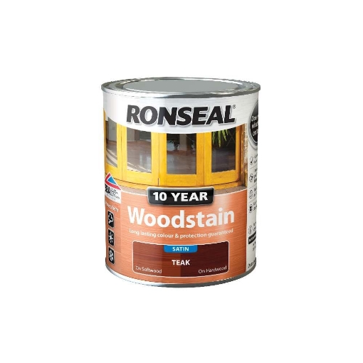 Picture of Ronseal Paint 10 Year Woodstain Teak 750ml