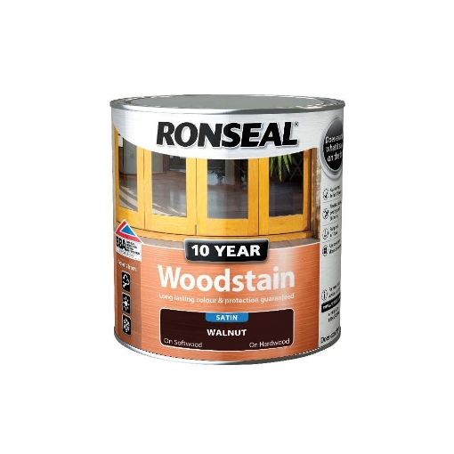 Picture of Ronseal Paint 10 Year Woodstain Walnut 750ml