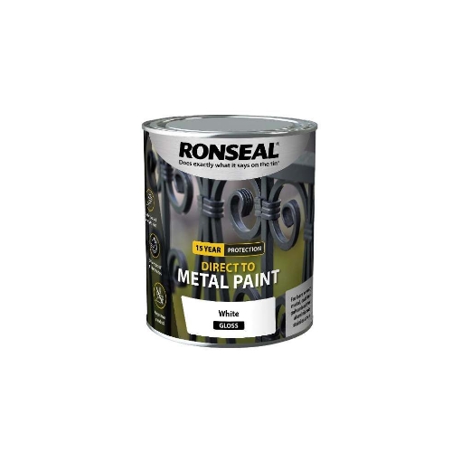 Picture of Ronseal Paint Direct To Metal White Gloss 750ml