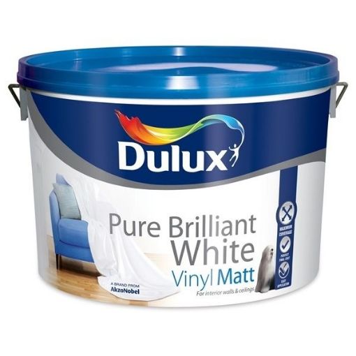 Picture of Dulux Paint Vinyl Matt Pure Brilliant White 10L