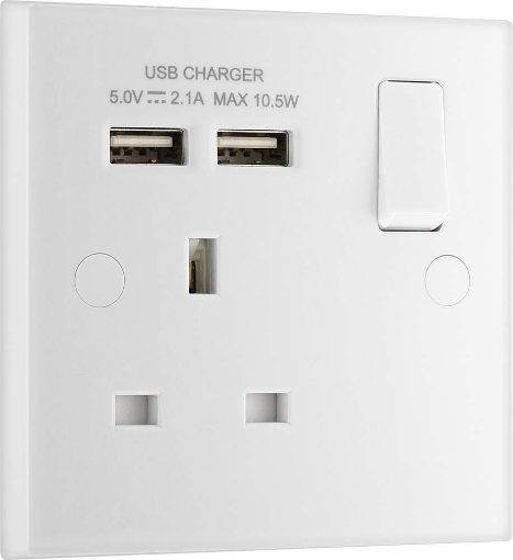 Picture of BG White Nexus 13A Sp 13A 1 Gang Switched Socket