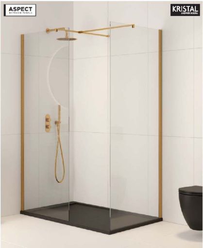 Picture of Aspect 1000mm Wetroom Panel Brushed Gold