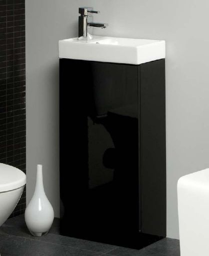 Picture of Sonas Basle Floor Standing Vanity Unit Black 400 x 860 x 225mm