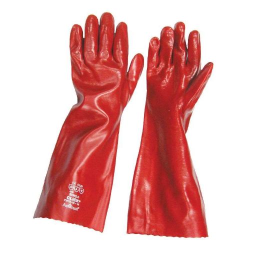 Picture of Safeline 18  Pvc Gloves Red Gauntlets  (Pv91-45)