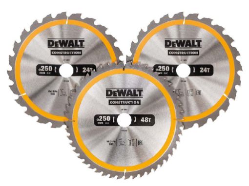 Picture of Dewalt 250mm Construction Circular Saw Blade 3Pk