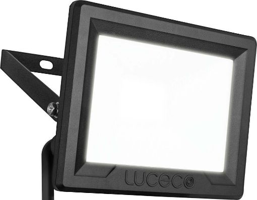 Picture of Luceco Eco Flood IP65 Blk 800Lm 10W 4000K - 1M Cable