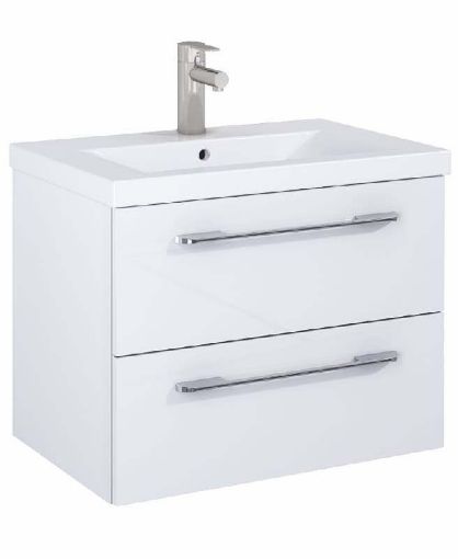 Picture of Otto Plus Gloss White 60Cm 2 Drawer Wall Hung Vanity Unit - D39Cm