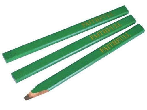 Picture of Faithfull Carpenters Pencils (3) Green - Hard