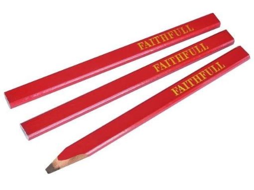 Picture of Faithfull Carpenters Pencils (3) Red - Medium