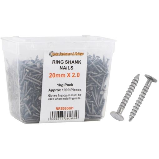 Picture of Ring Shank Nails 20mm x  2.0 x 1Kg