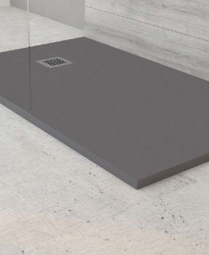 Picture of Sonas Slate 1400 x 800 Shower Tray Anthracite - with FREE shower waste