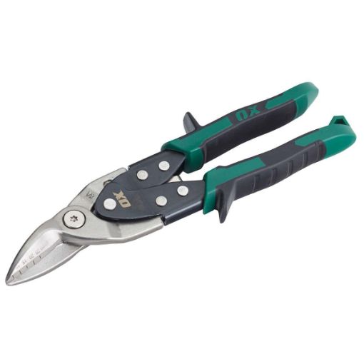 Picture of OX Pro Heavy Duty Aviation Snips Right Cut (Green)
