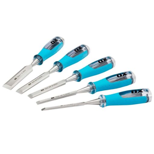 Picture of OX Pro 5 Piece Wood Chisel Set in Velcro Case