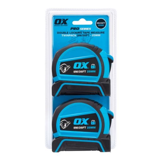 Picture of Ox Pro Dual Auto Lock Tape Twinpack - 8M / 26ft