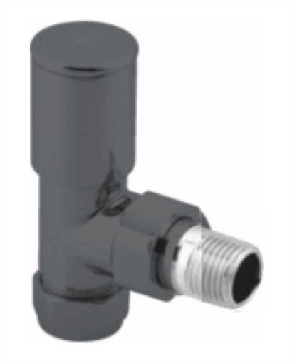Picture of Anthracite Modern Angled Towel Rail Radiator Valves