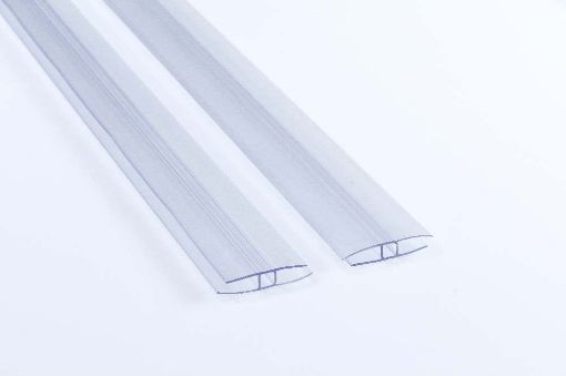 Picture of Multiwall Polycarbonate Fitting- H Trim Clear 10mm x 3.5mtr