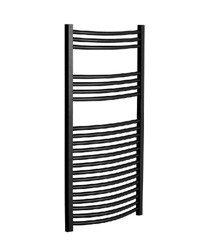 Picture of Curved Panel Radiator in Black, H1200 x W600mm, BTU 2451, pipe centre 560mm