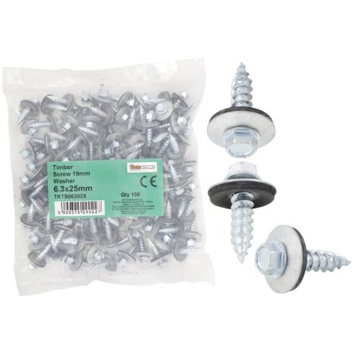 Picture of 6.3x32mm Hex Timber Screw Washer 100S