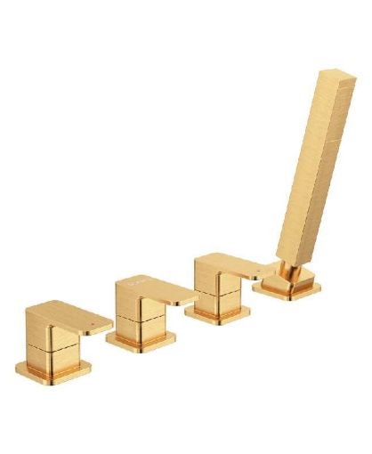 Picture of Contour 4 Hole Bath Shower Mixer Brushed Gold