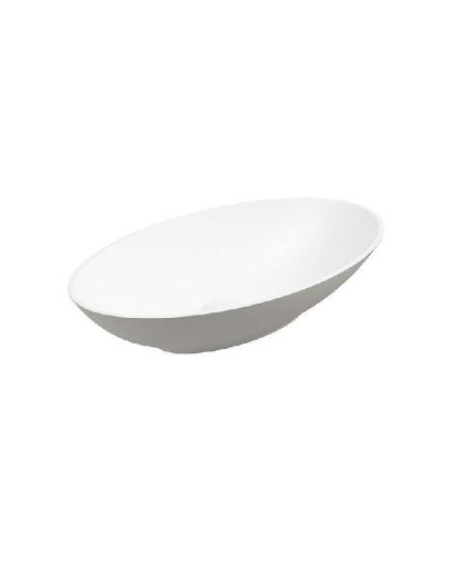 Picture of Skal Oval Wash Basin 600 X 350 White - Arctic Grey And Waste