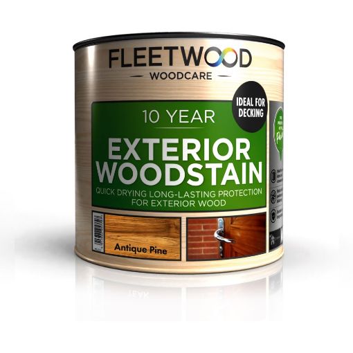 Picture of Fleetwood Paint 1L 10 Year Exterior Woodstain Water Based Antique Pine