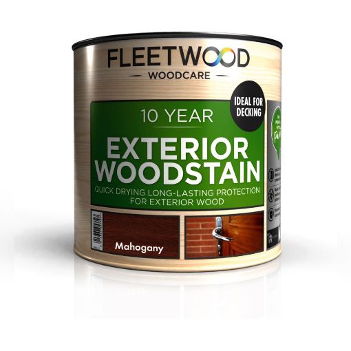 Picture of Fleetwood Paint 1L 10 Year Exterior Woodstain Water Based Mahogany