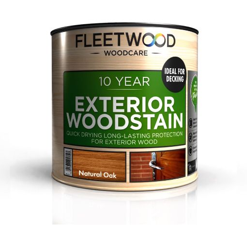 Picture of Fleetwood Paint 1L 10 Year Exterior Woodstain Water Based Nat Oak