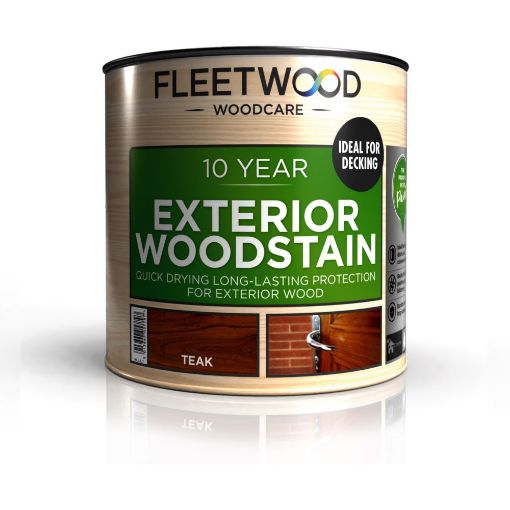 Picture of Fleetwood Paint 1L 10 Year Exterior Woodstain Water Based Teak