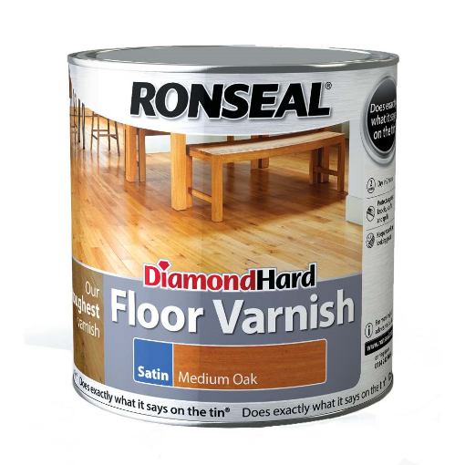 Picture of Ronseal Diamond Hard Floor Varnish Medium Oak 2.5Lt