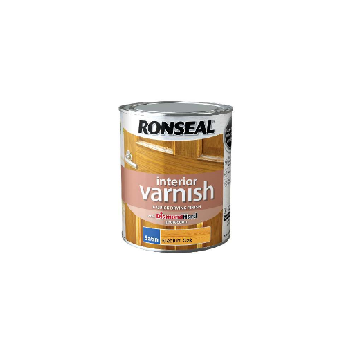Picture of Ronseal Interior Varnish Satin Medium Oak 750ml