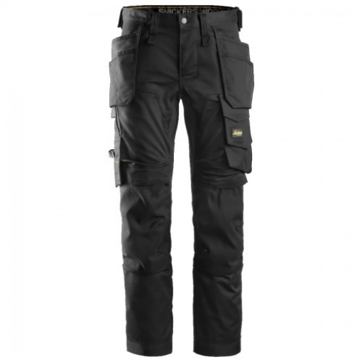 Picture of Snickers 6241 AllroundWork Stretch Trousers Holster Pockets Black/Black
